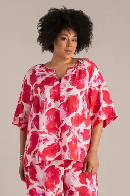 Wehkamp Yest Curve gebloemde blousetop rood aanbieding