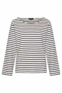 Wehkamp Claudia Sträter gestreepte pullover ecru fijn gebreid aanbieding