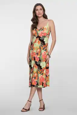 Wehkamp Geisha gebloemde zomerjurk oranje aanbieding