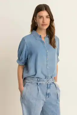 Wehkamp Expresso blouse light blue denim aanbieding