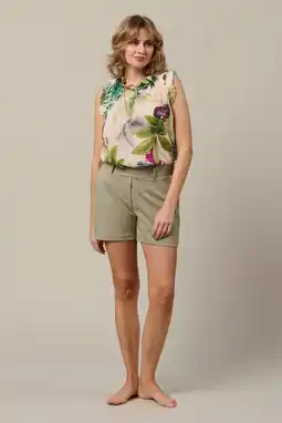Wehkamp Co Woman straight regularwaist casual short kaki aanbieding