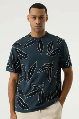 Wehkamp Garcia relaxed T-shirt met print - donkerblauw aanbieding