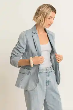 Wehkamp Expresso regular blazer light blue denim aanbieding