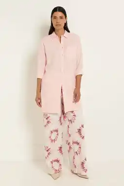 Wehkamp CLAUDIA BY CLAUDIA STRÄTER wide leg broek - ecru aanbieding