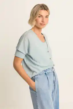 Wehkamp Expresso gebreid vest met linnen aanbieding