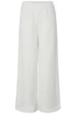 Wehkamp PIECES Curve kanten wide leg highwaist broek wit aanbieding