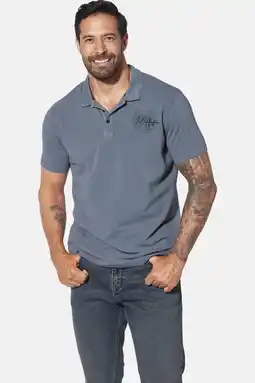 Wehkamp Jan Vanderstorm polo BRORTE Plus Size blauw aanbieding