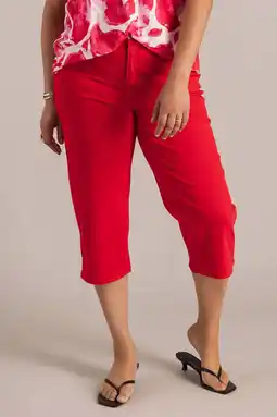 Wehkamp Yest Curve slim regularwaist cropped broek rood aanbieding