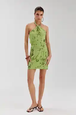 Wehkamp HARPER & YVE gebloemde cocktailjurk met pailletten groen aanbieding