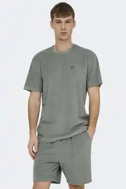 Wehkamp ONLY & SONS relaxed T-shirt grijsgroen aanbieding
