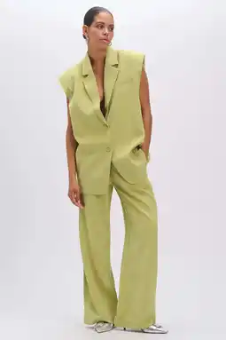 Wehkamp Refined Department straight regularwaist pantalon lichtgroen aanbieding