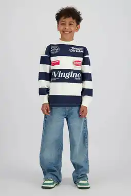 Wehkamp Vingino gestreepte longsleeve donkerblauw aanbieding