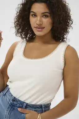 Wehkamp Kaffe Curve singlet ecru aanbieding