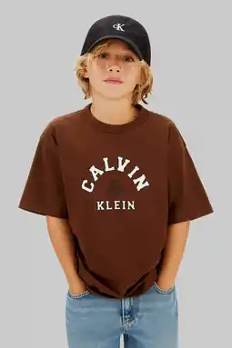 Wehkamp Calvin Klein T-shirt donkerbruin aanbieding