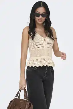 Wehkamp ONLY top crème gebreid aanbieding