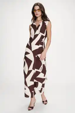 Wehkamp Grace & Mila maxi jurk donkerbruin aanbieding