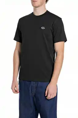 Wehkamp REPLAY regular T-shirt zwart aanbieding