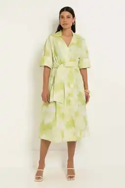 Wehkamp Claudia Sträter midi jurk limegroen aanbieding
