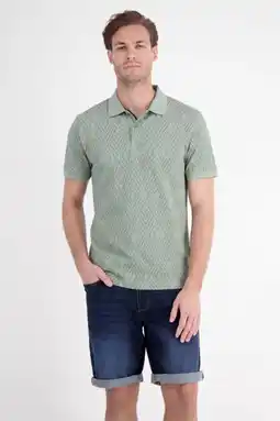Wehkamp LERROS regular fit geruite jacquard polo - groen aanbieding