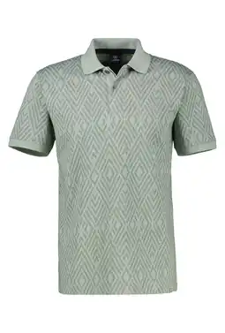 Wehkamp LERROS regular fit geruite jacquard polo - groen aanbieding