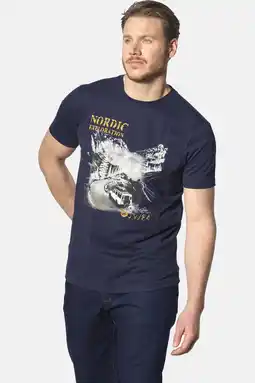 Wehkamp Jan Vanderstorm T-shirt HAKSE Plus Size donkerblauw aanbieding