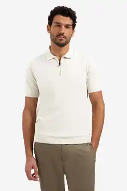 Wehkamp No Excess regular polo fijn gebreid ecru aanbieding