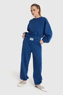 Wehkamp Alix the Label regularwaist joggingbroek marineblauw aanbieding