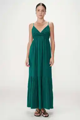 Wehkamp Grace & Mila maxi jurk broderie donkergroen aanbieding
