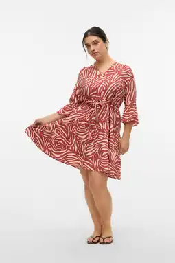 Wehkamp VERO MODA CURVE mini jurk rood aanbieding