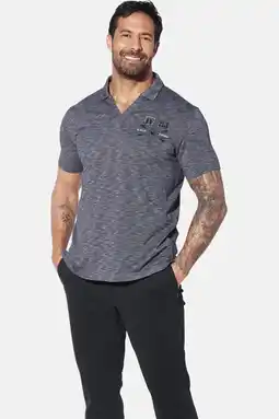 Wehkamp Jan Vanderstorm regular polo GISTUR Plus Size donkerblauw aanbieding
