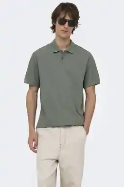 Wehkamp ONLY & SONS regular polo groen aanbieding