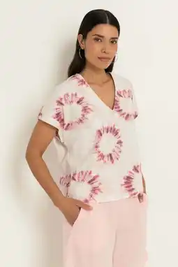 Wehkamp CLAUDIA BY CLAUDIA STRÄTER top met print - ecru aanbieding