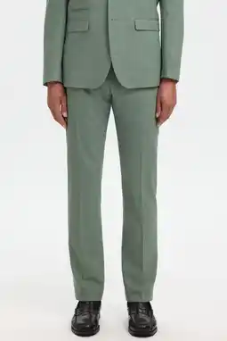 Wehkamp Selected SLHSLIM-OASIS slim pantalon met linnen groen aanbieding