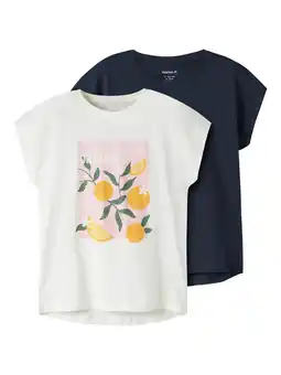 Wehkamp NAME IT KIDS T-shirt - wit/donkerblauw (set van 2) aanbieding