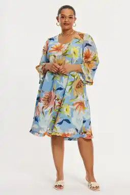 Wehkamp YOEK midi jurk met bloemenprint multicolor aanbieding