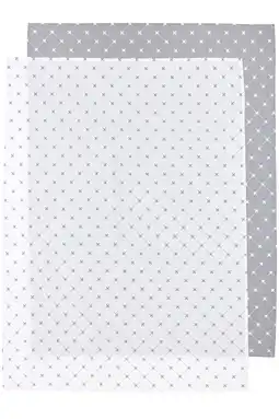 Wehkamp Meyco X Mrs. Keizer baby wieglaken Louis 75x100 cm - grijs/wit (set van 2) aanbieding
