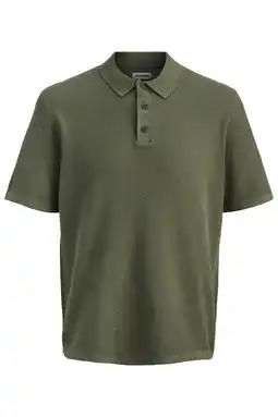 Wehkamp JACK & JONES ESSENTIALS regular polo gebreid donkergroen aanbieding