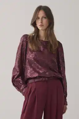 Wehkamp Summum top donkerrood met glitter aanbieding