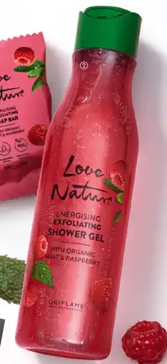 Oriflame 41493 Love Nature Energising Exfoliating Shower Gel with Organic Mint & Raspberry aanbieding
