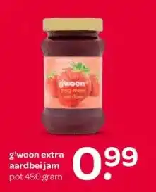 Spar g'woon extra aardbeijam aanbieding
