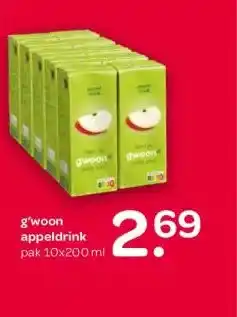 Spar g'woon appeldrink pak aanbieding
