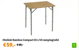 Obelink Obelink Bamboo Compact 65 x 50 campingtafel aanbieding