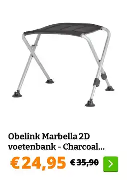 Obelink Obelink marbella 2d voetenbank charcoal grey aanbieding