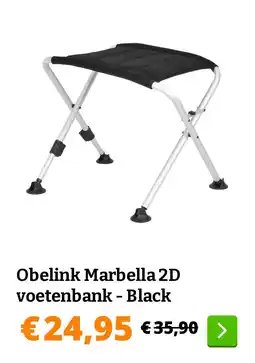 Obelink Obelink Marbella 2D voetenbank - Black aanbieding