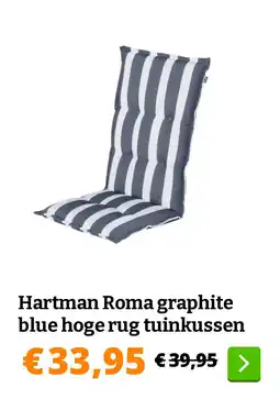 Obelink Hartman Roma graphite blue hoge rug tuinkussen aanbieding