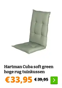 Obelink Hartman Cuba soft green hoge rug tuinkussen aanbieding