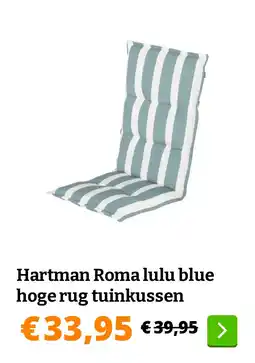 Obelink Hartman Roma lulu blue hoge rug tuinkussen aanbieding