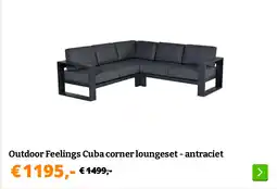 Obelink Outdoor Feelings Cuba corner loungeset - antraciet aanbieding