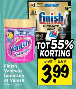 Vomar Voordeelmarkt Finish vaatwastabletten of vanish aanbieding