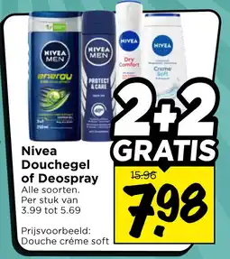 Vomar Voordeelmarkt Nivea douchegel of deospray aanbieding